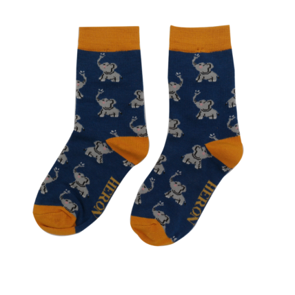 Boys Elephants Socks Navy-6294