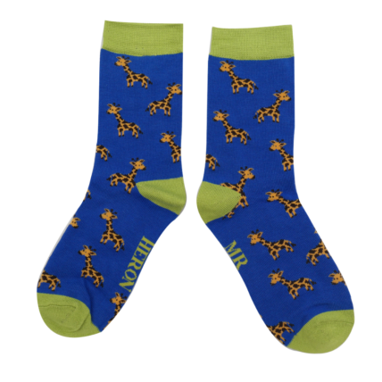 Boys Giraffes Socks Blue-6301
