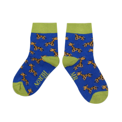 Boys Giraffes Socks Blue-6299