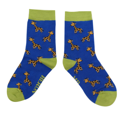 Boys Giraffes Socks Blue-6300