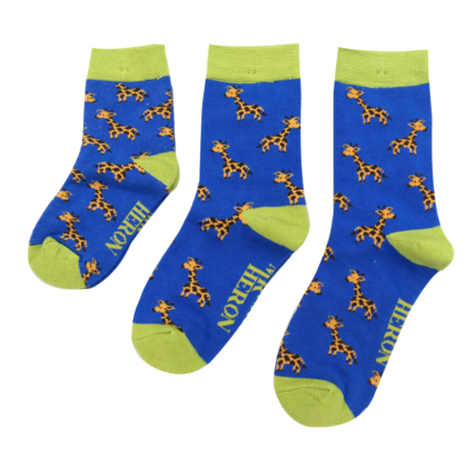 Boys Giraffes Socks Blue-0