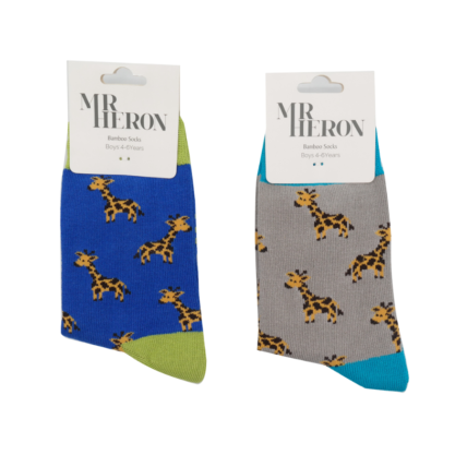 Boys Giraffes Socks Grey-6307