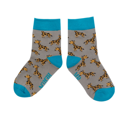 Boys Giraffes Socks Grey-0
