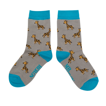 Boys Giraffes Socks Grey-6305