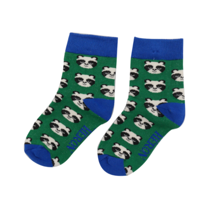Boys Pandas Socks Green-0