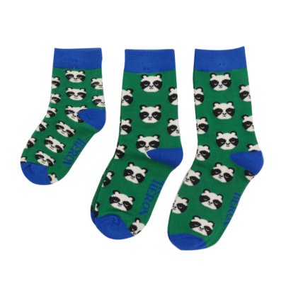 Boys Pandas Socks Green-6331