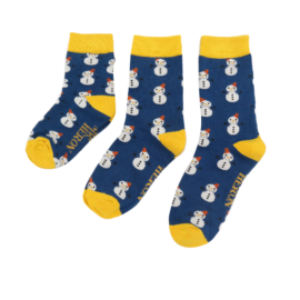 Boys Snowmen Socks Navy-0