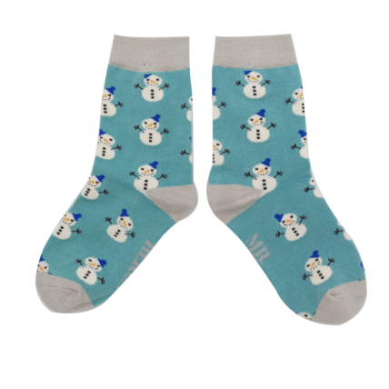 Boys Snowmen Socks Teal-6354