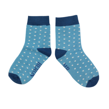 Boys Spotty Socks Pale Blue-0