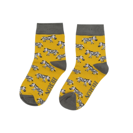 Boys Zebra Socks Yellow-0
