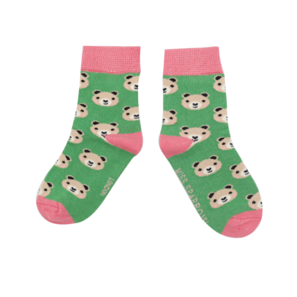 Girls Bears Socks Green-6144