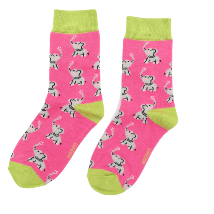 Girls Elephants Socks Pink-6160
