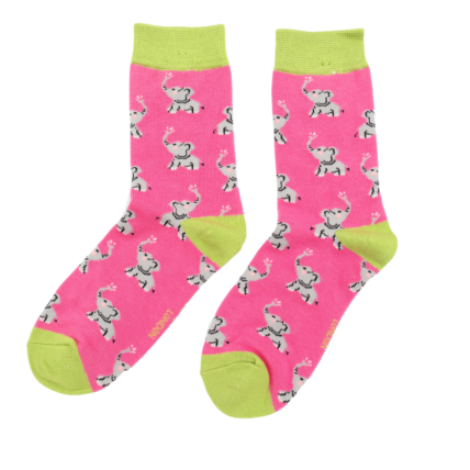 Girls Elephants Socks Pink-6161