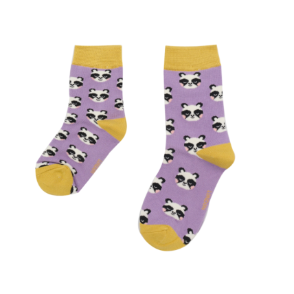 Girls Pandas Socks Lilac-0