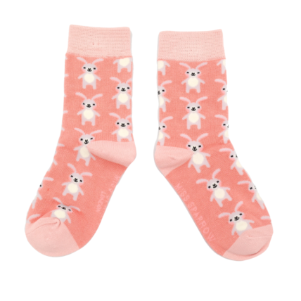 Girls Rabbits Socks Coral-6212