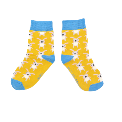 Girls Rabbits Socks Yellow-0