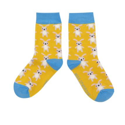 Girls Rabbits Socks Yellow-6215