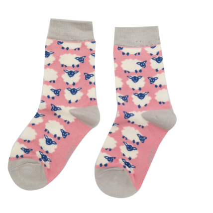 Girls Sheep Socks Dusky Pink-6234