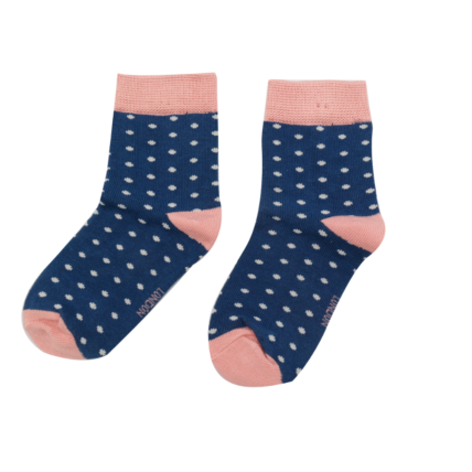 Girls Spotty Socks Navy-0
