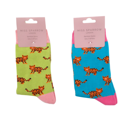 Girls Tigers Socks Turquoise-6270