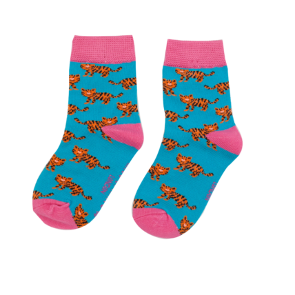 Girls Tigers Socks Turquoise-6267