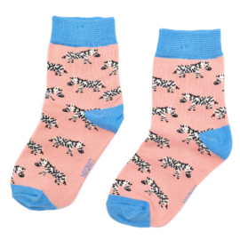 Girls Zebras Socks Dusky Pink-0