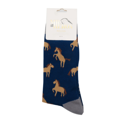Men's Wild Horses Socks Navy-6441