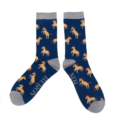 Men's Wild Horses Socks Navy-0