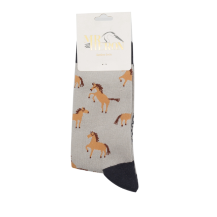 Men's Wild Horses Socks Silver-6444