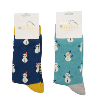 Men's Little Snowmen Socks Navy-6487