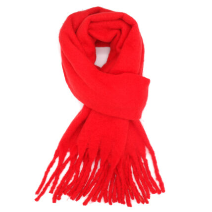 Thick Plain Scarf Red-0