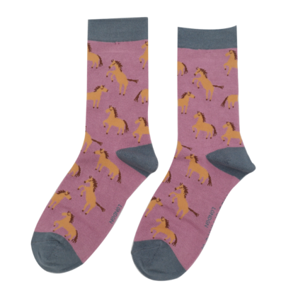 Wild Horses Socks Mauve-0