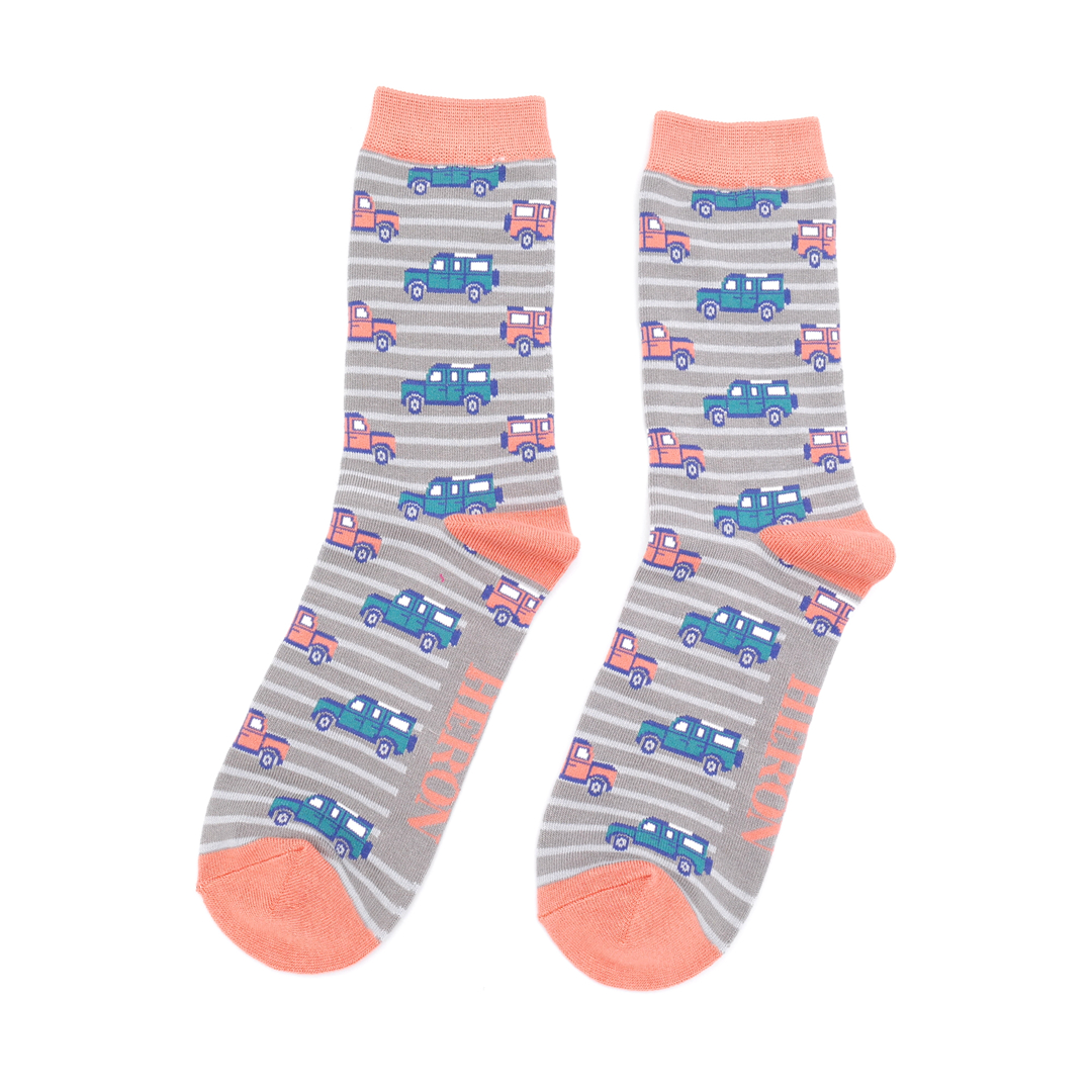 Men's 4x4 Stripes Socks Grey - Miss Sparrow
