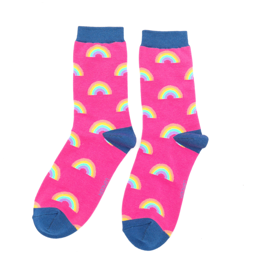 Rainbows Socks Hot Pink - Miss Sparrow