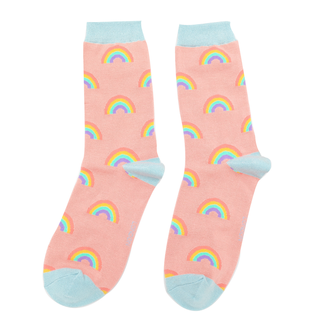 Rainbows Socks Salmon - Miss Sparrow