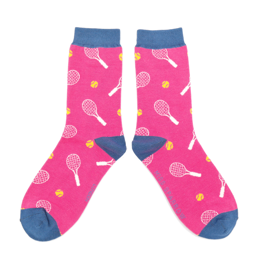 Tennis Socks Hot Pink - Miss Sparrow