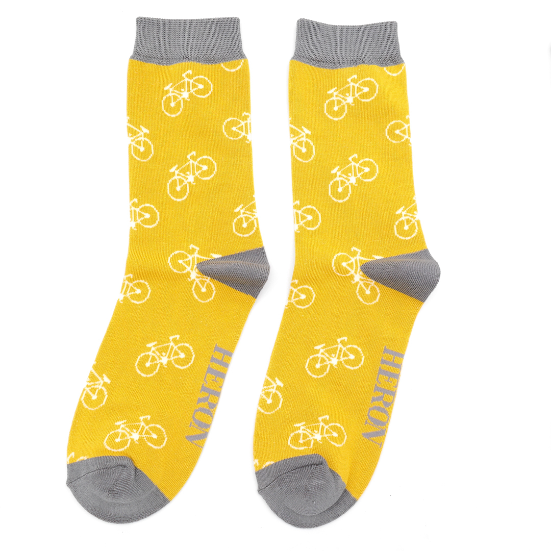 Men's Bikes Socks Yellow - Miss Sparrow
