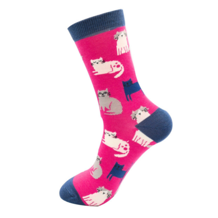 Cute Kitten Socks Hot Pink - Miss Sparrow