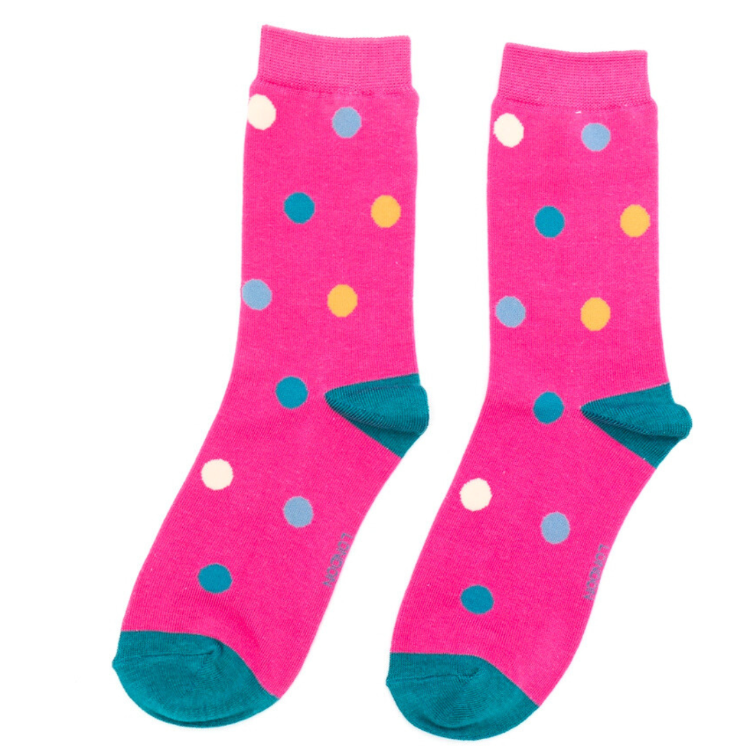 Spots Socks Hot Pink - Miss Sparrow