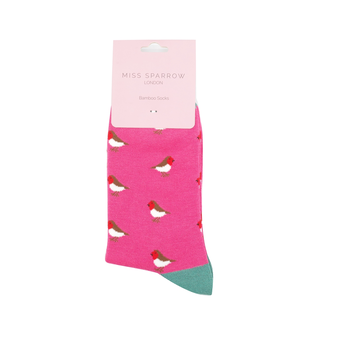 Little Robins Socks Hot Pink - Miss Sparrow