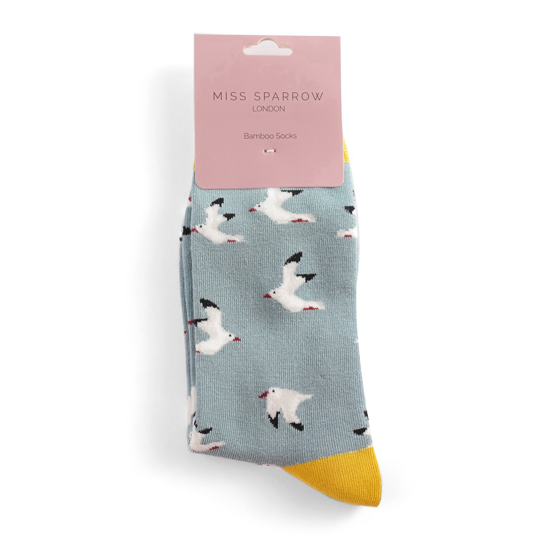 Seagulls Socks Duck Egg - Miss Sparrow